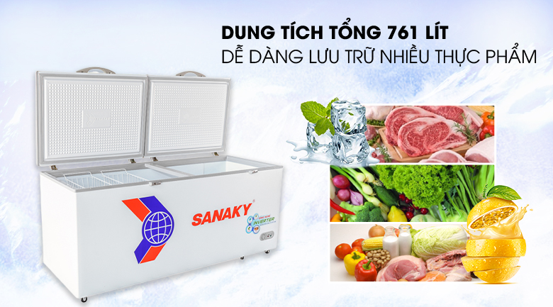 Tủ đông Sanaky Inverter 860 lít VH-8699HY4K