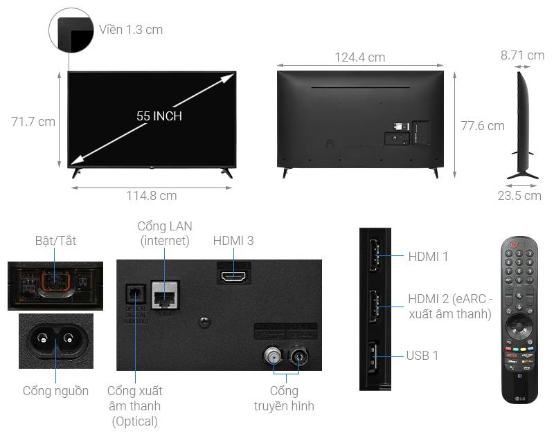 Smart Tivi LG AI 4K 55 inch 55UQ7550PSF