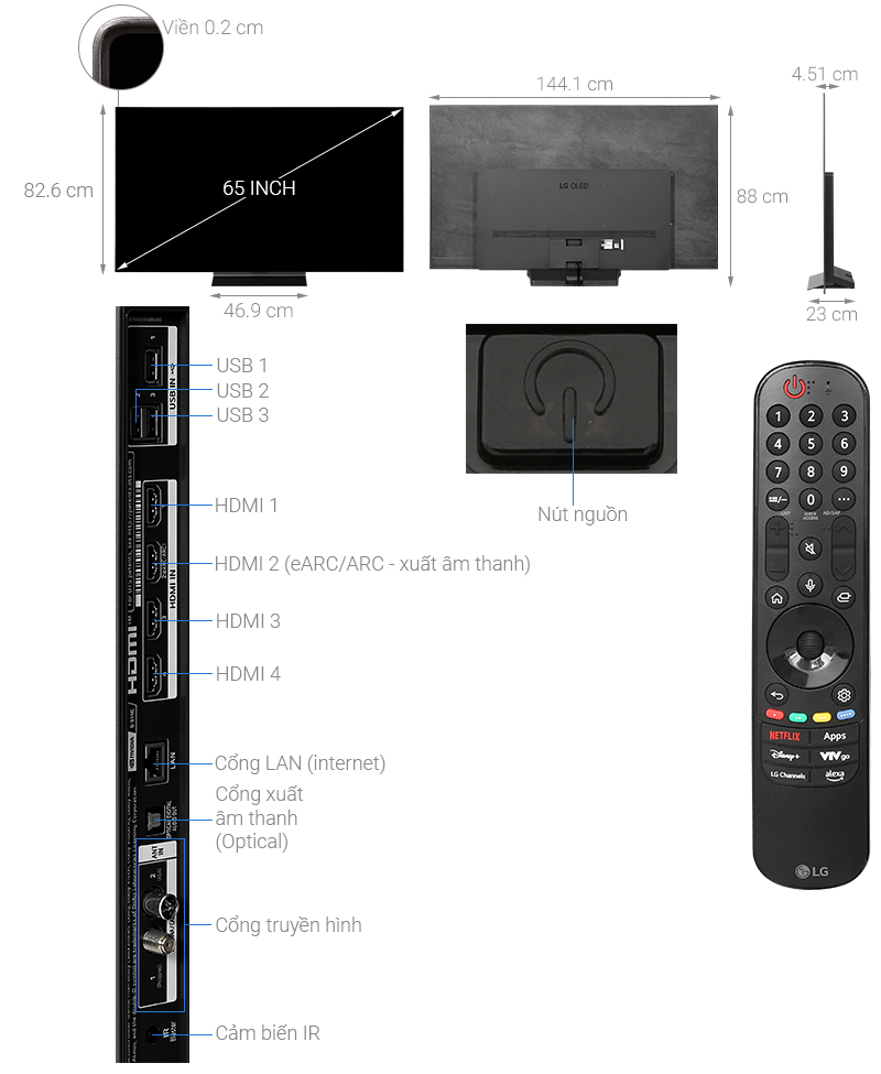Smart Tivi OLED LG AI 4K 65 inch 65C4PSA