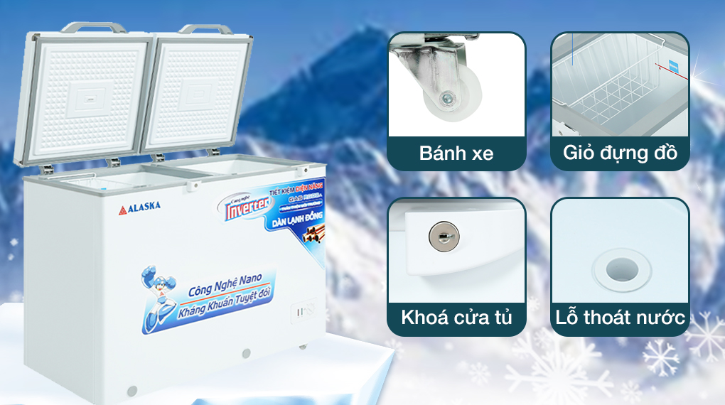 Tủ đông Alaska Inverter 221 lít BCD 3568CI