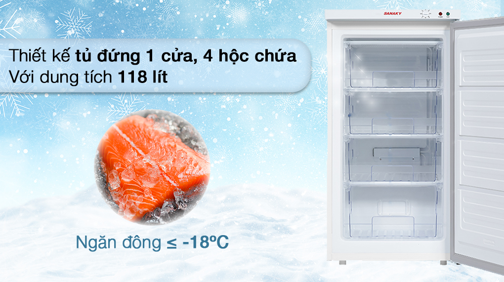 Tủ đông Sanaky 118 lít TD.VH160VD