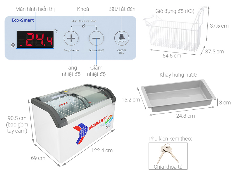 Tủ Đông Inverter Sanaky 350 lít VH-4899K3B