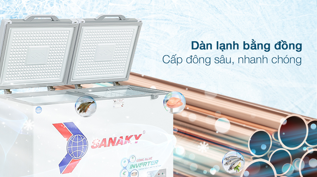 Tủ đông Sanaky Inverter 260 lít VH-3699W3