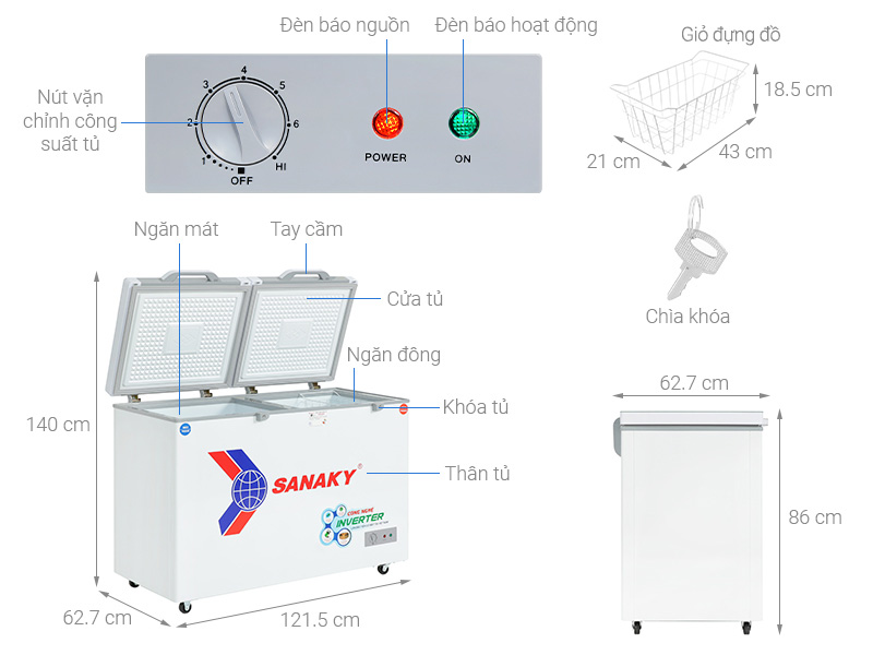 Tủ đông Sanaky Inverter 260 lít VH-3699W3