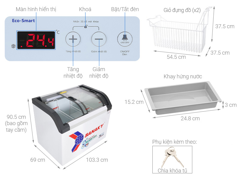 Tủ đông Sanaky Inverter 380 lít VH-3899K3
