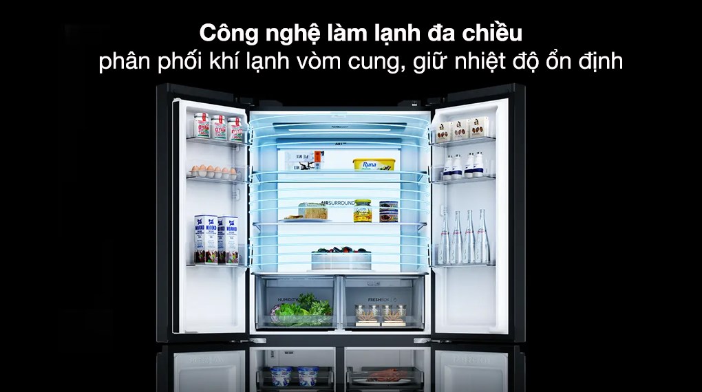 Tủ lạnh Aqua Inverter 660 lít Multi Door AQR-M727XA(GS)U1