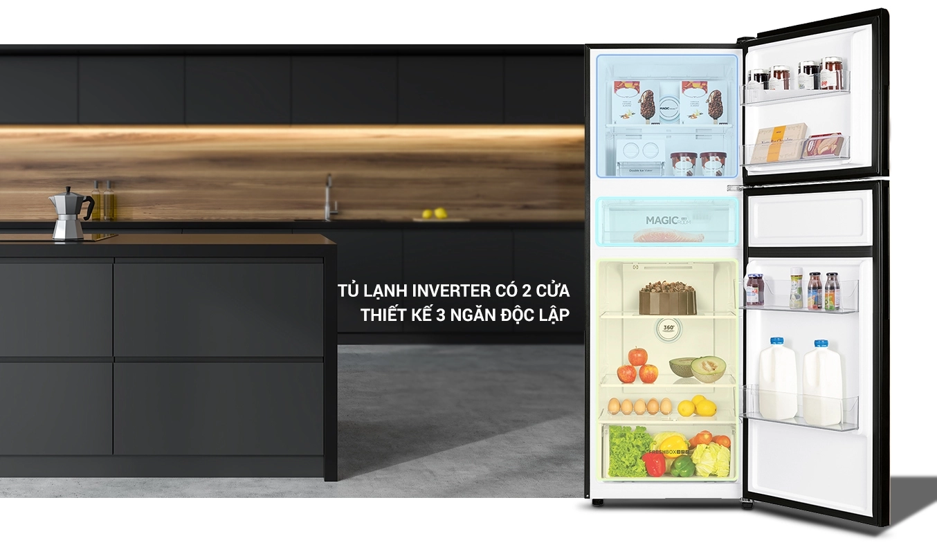Tủ lạnh Aqua Inverter 291 Lít AQR-T329MA(GB)